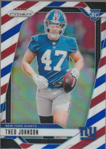 2024 Panini Prizm Red White Blue Theo Johnson #390 RC