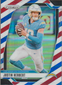 2024 Panini Prizm Red White Blue Justin Herbert #157