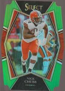 2021 Select Football Neon Green Prizm Die-Cut 209/349 Nick Chubb #110