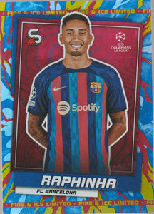2022-23 Topps UEFA Club Competitions Superstars Fire & Ice Raphinha #54