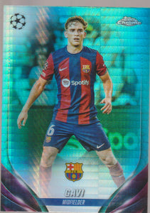 2023-24 Topps Chrome UEFA Club Competitions Aqua Prism Refractor Gavi #63