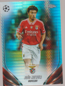 2023-24 Topps Chrome UEFA Club Competitions Aqua Prism Refractor Joao Neves #146