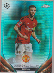 2023-24 Topps Chrome UEFA Club Competitions Aqua Prism Refractor Bruno Fernandes #178