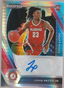 2021-22 Prizm Draft Picks Basketball Draft Picks Autographs Hyper Prizm John Petty Jr. #DP-JPJ RC