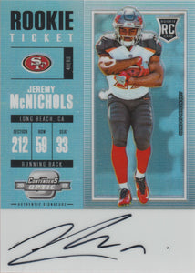 2017 Contenders Optic Football Rookie Ticket RPS Autograph Jeremy McNichols #119 RC