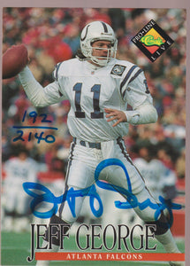 1994 Classic Pro Line Live Autographs 192/2140 Jeff George #_JEGE