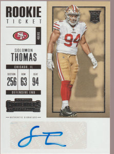 2017 Contenders Football Rookie Ticket Solomon Thomas #116 RC