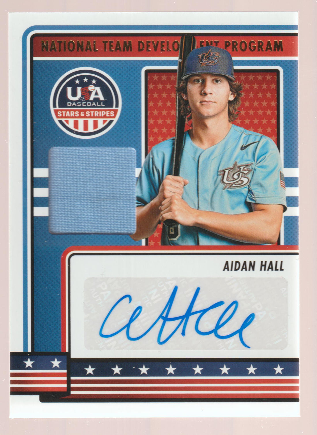 2023 Panini USA Baseball Stars & Stripes USA National Team Development Program Signatures Blue Aidan Hall #NTDP-AA
