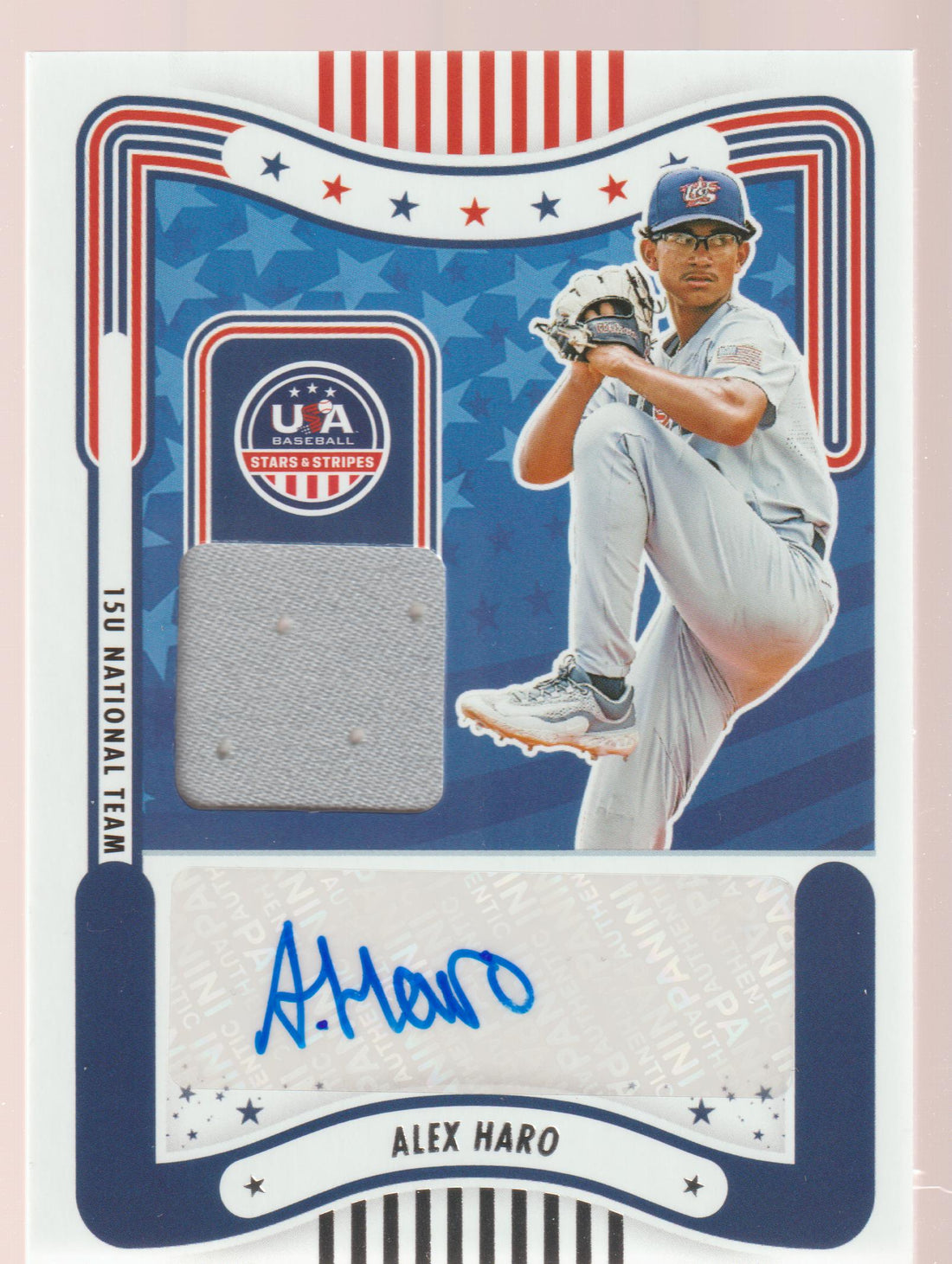 2024 Panini Stars and Stripes Stars and Stripes Materials Signatures Alex Haro SM-AH