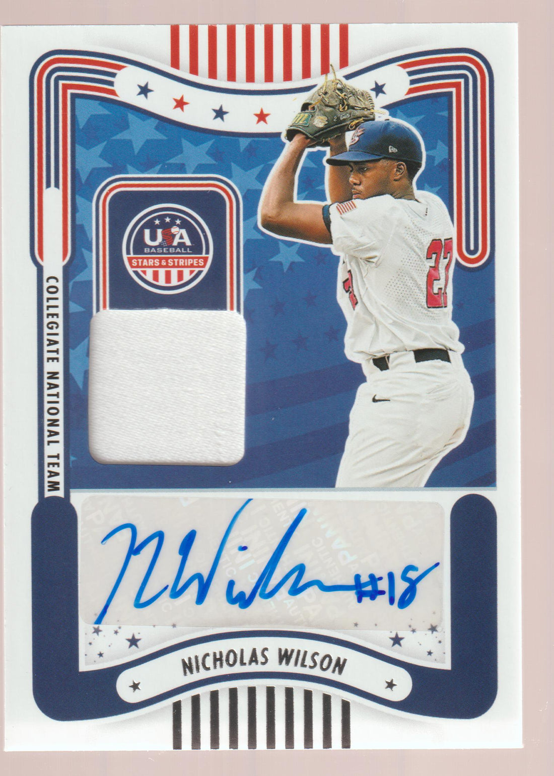 2024 Panini Stars and Stripes Stars and Stripes Materials Signatures Nicholas Wilson #SM-NW