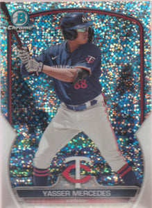 2023 Bowman Chrome Prospects Speckle Refractor 196/299 Yasser Mercedes #BCP-202