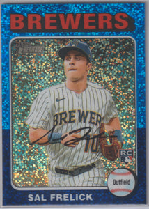 2024 Topps Heritage Chrome Blue Sparkle Refractor Sal Frelick #451 RC