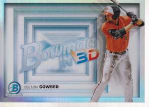 2022 Bowman Bowman in 3-D! Colton Cowser #B3D-20