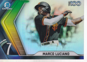 2022 Bowman Chrome Bowman Scouts Top 100 Marco Luciano #BTP-7