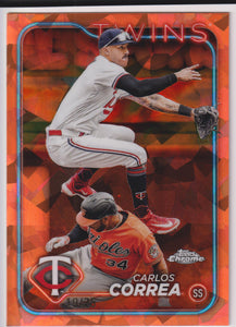2024 Topps Chrome Sapphire Edition Orange 19/25 Carlos Correa #400