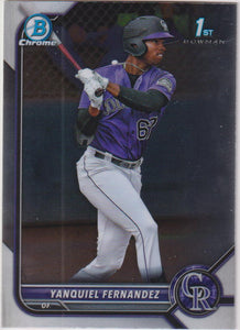 2022 Bowman Chrome Baseball Prospects Yanquiel Fernandez #BCP-191