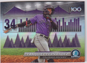 2024 Bowman Bowman Scouts Top 100 Yanquiel Fernadnez #BTP-34