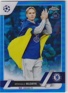 2022-23 Topps Chrome UEFA Club Competitions Blue Refractor 016/150 Mykhailo Mudryk #52 RC