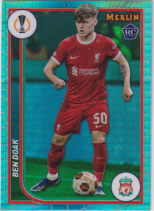 2023-24 Topps Merlin UEFA Club Competitions Aqua Prism Refractor Ben Doak #88 RC