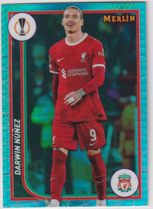 2023-24 Topps Merlin UEFA Club Competitions Aqua Prism Refractor Darwin Nunez #68