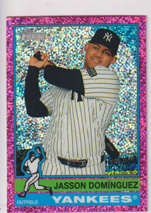2025 Topps Heritage Chrome Pink Sparkle Refractor Jasson Dominguez #453