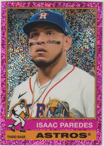 2025 Topps Heritage Baseball Pink Sparkle Isaac Paredes #8