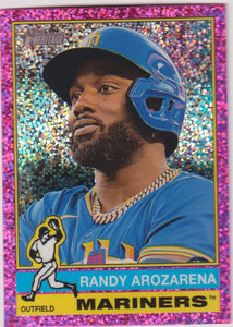 2025 Topps Heritage Baseball Pink Sparkle Randy Arozarena #44