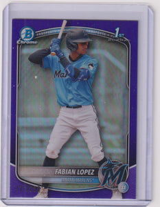 2025 Bowman Baseball Purple Border 171/250 Fabian Lopez #BCP-19