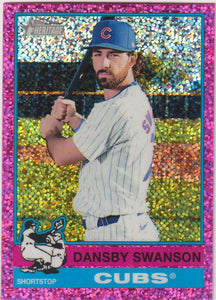 2025 Topps Heritage Baseball Pink Sparkle Refractor Dansby Swanson #128