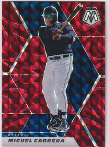 2021 Panini Mosaic Reactive Red Mosaic Prizm Miguel Cabrera #117