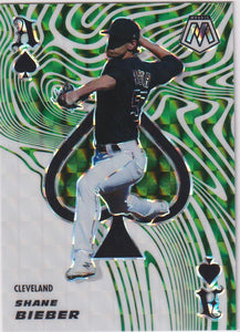 2021 Panini Mosaic Aces Green Mosaic Prizm Shane Bieber #ACE4