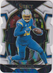 2022 Panini Select White Prizm Die-Cut 39/99 Keenan Allen #15