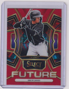 2022 Panini Select Baseball Select Future Red Prizm 97/99 Druw Jones #12