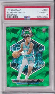 2023 Panini Mosaic Green Ice Brandon Miller #202 RC PSA 10