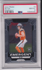2024 Panini Prizm Emergent Bo Nix #3 PSA 10