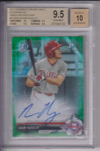 2017 Bowman Chrome Draft Green Refractor 68/99 Adam Haseley #CDA-AH BGS 9.5