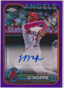 2024 Topps Chrome Update Series Autographs Purple Refractor 010/250 Logan O'Hoppe #AC-LO