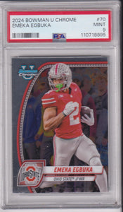 2024 Bowman Chrome University Emeka Egbuka #70 PSA 9