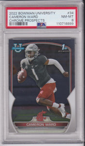 2022 Bowman Chrome University Chrome Prospects Cameron Ward #34 PSA 8