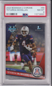 2023 Bowman Chrome University Tetairoa McMillan #68 PSA 8
