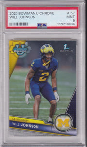 2023 Bowman Chrome University Will Johnson #157 PSA 9