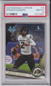 2023 Bowman Chrome University Shedeur Sanders #16 PSA 10