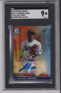 2023 Bowman Chrome '22 Fall Stars Autographed 120/150 Luisangel Acuna #AFLS-2 SGC 9