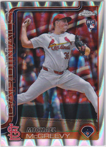 2025 Topps Chrome Baseball Ray Wave Michael McGreevy #29 RC