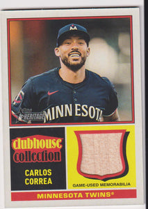 2025 Topps Heritage Clubhouse Collection Relic Carlos Correa #CCR-CC