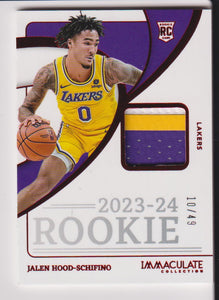 2023-24 Panini Immaculate Collection Red 10/49 Jalen Hood-Schifino #151 RC