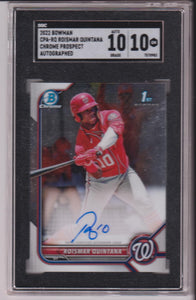 2022 Bowman Chrome Prospect Autograph Roismar Quintana #CPA-RQ SGC 10/10