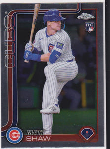 2025 Topps Chrome Baseball Matt Shaw #219 Rookie