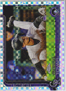 2025 Topps Chrome Baseball X-Fractors Ezequiel Tovar #154