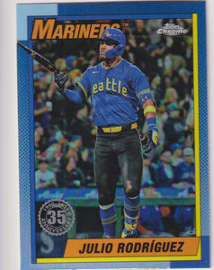 2025 Topps Chrome Baseball 1990 Topps Baseball Julio Rodriguez #90CB-6